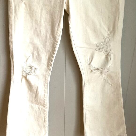 Frame White Distressed Jeans Denim Crop Boot Sz 26 - Picture 3 of 10